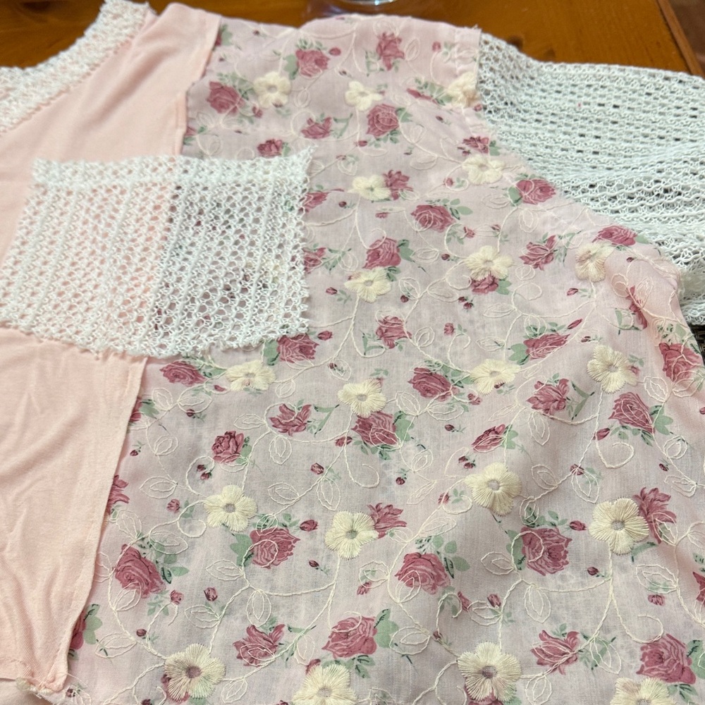 Pol Pink And White Patchwork Blouse - image 5